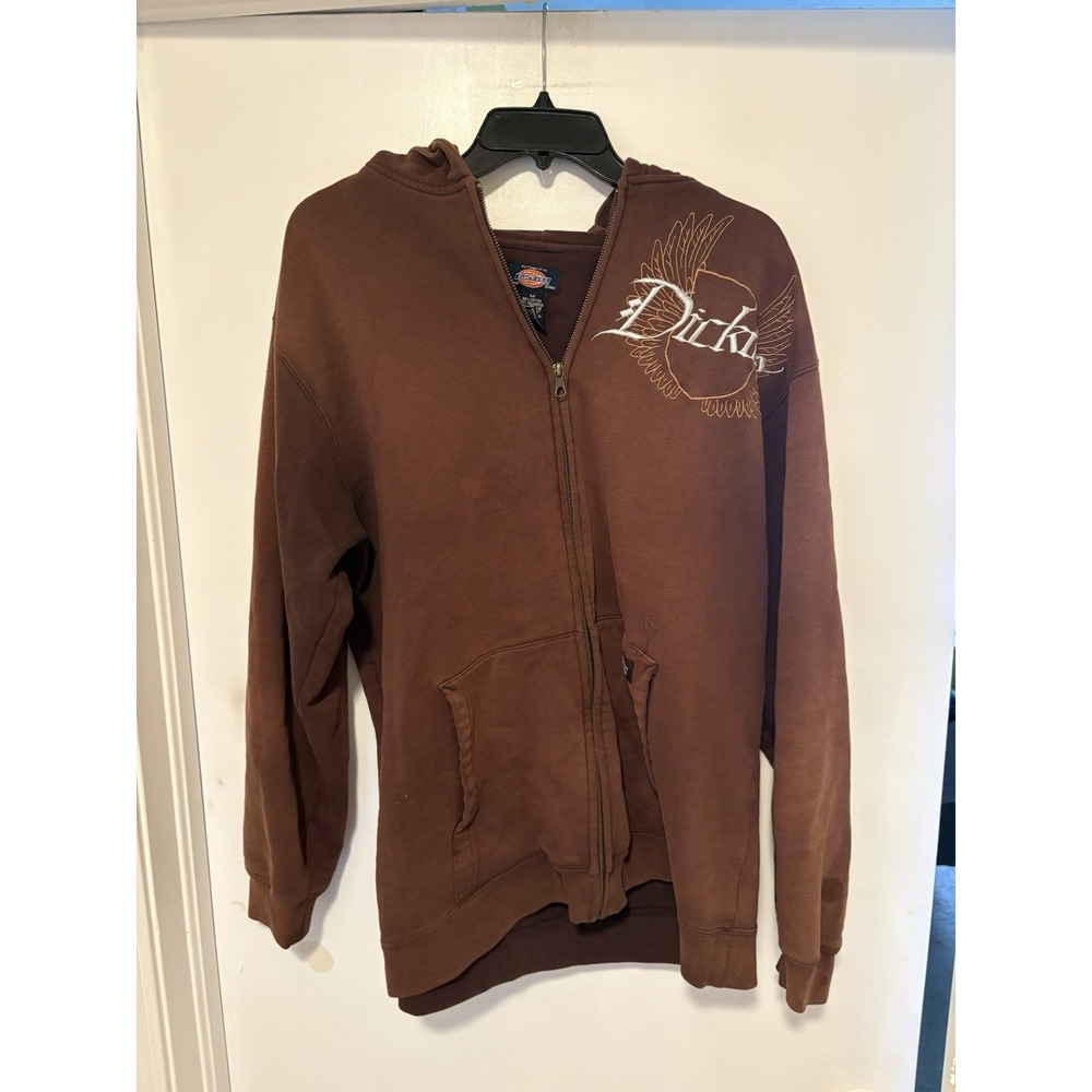 Vintage Y2K Dickies Zip Up Hoodie Size Med Discolored